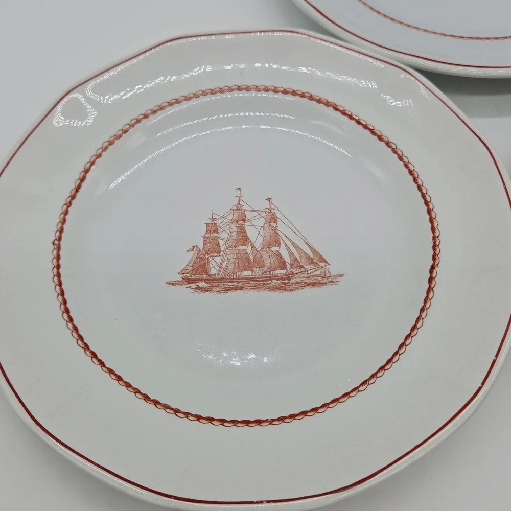 3x Wedgwood Flying Cloud Georgetown Collection Rust 6